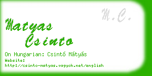 matyas csinto business card